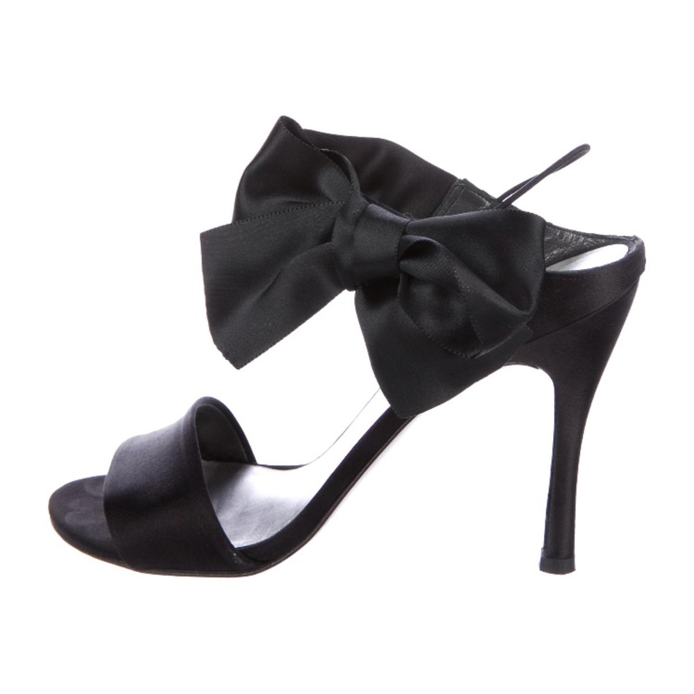Black satin Stuart Weitzman sandals